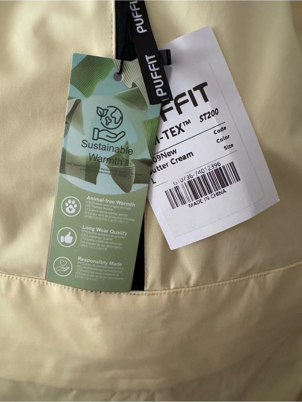 Womens PUFFITT  Rain Hoddie, NWT, Butter Yellow